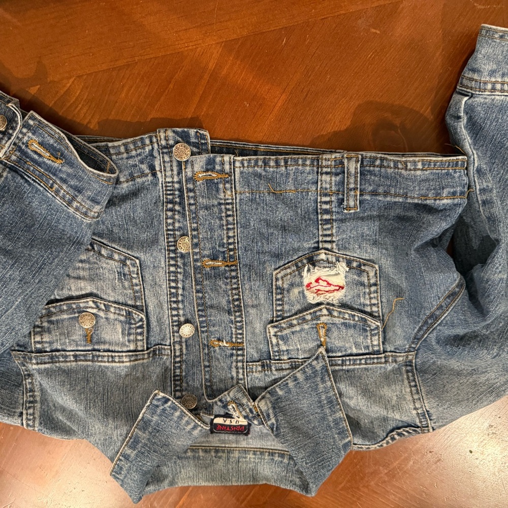 Denim bolero Jacket with Embroidered Details